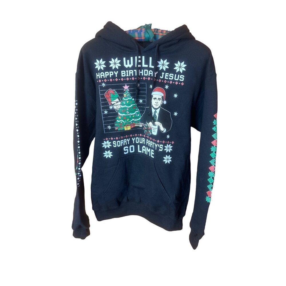 Gildan Black Well Happy Birthday Jesus Sorry Your Partys So LameUgly Christmas H